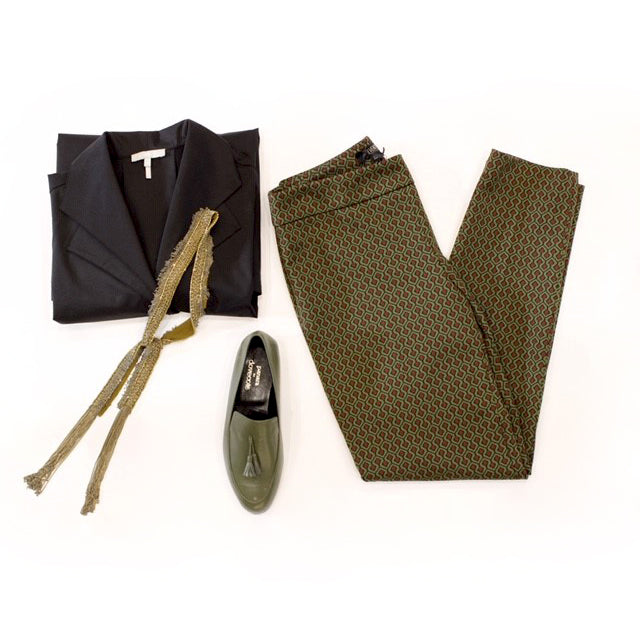 Outfit of the day olive & leather