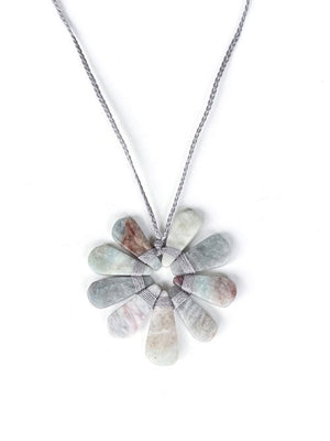 ANN LIGHTFOOT - LARGE 9 POINT AMAZONITE FLOWER NECKLACE