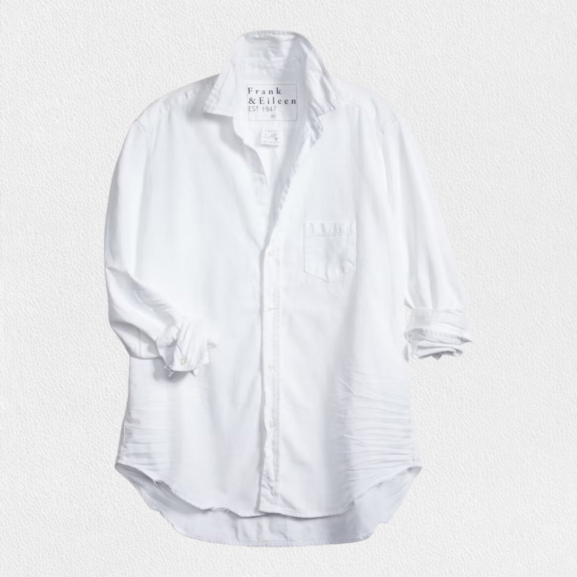 FRANK AND EILEEN - EILEEN RELAXED BUTTON UP IN DENIM WHITE TATTERED WASH
