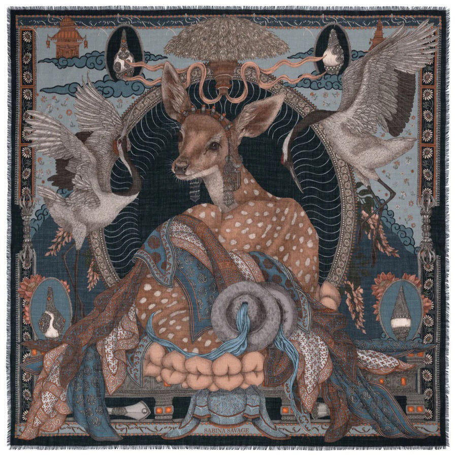 SABINA SAVAGE - THE SONG DEER CASHMERE SCARF 135CM