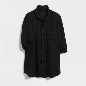 FRANK AND EILEEN - MACKENZIE EXAGGERATED ONE SIZE BUTTON UP SHIRT IN LIVED IN LINEN
