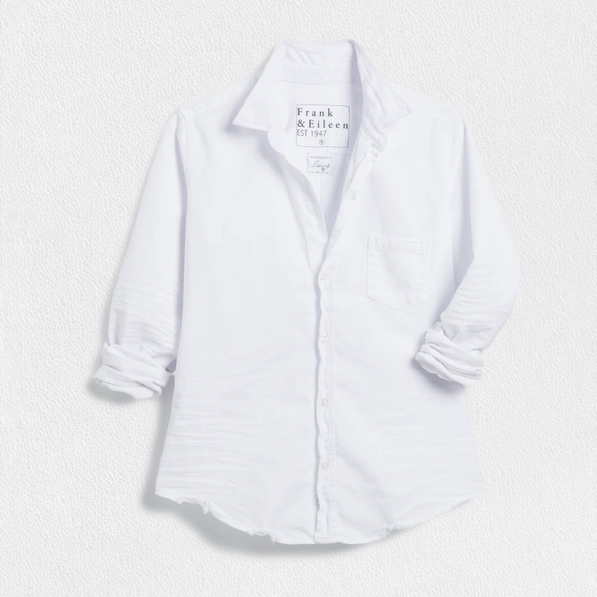 FRANK AND EILEEN - BARRY TAILORED BUTTON UP IN FAMOUSE DENIM WHITE
