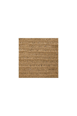 A rectangular, natural brown doormat with a spiral pattern, reminiscent of the SEVENTY VENEZIA Straw Tote Bag by SEVENTY. Its rough, fibrous texture is ideal for outdoor use and efficiently cleans dirt from shoes.