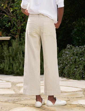 FRANK AND EILEEN - WEXFORD WIDE LEG LINEN PANT IN CEMENT