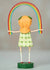 The ESC AND COMPANY - RAINBOW BRIGHT FIGURINE by ESC AND COMPANY, INC features a poly resin girl with orange hair in a green and white clover dress, holding a rainbow on a 7" green base.