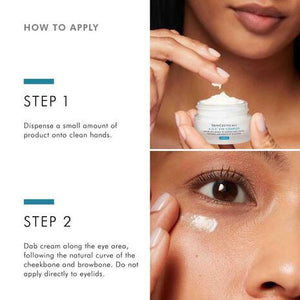 A jar of SKINCEUTICALS - A.G.E EYE COMPLEX, an anti-wrinkle eye cream by Skin Ceuticals designed to improve the appearance of dark circles, puffiness, and visible effects of aging around the eyes. The jar features a black lid and a light label with product information written on it.