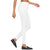 A person wearing the SPANX - SKINNY JEAN, which is a pair of high-waisted white skinny jeans crafted from stretch denim, and black loafers stands against a plain white background. The image focuses on the lower body, highlighting the jeans' high-rise coverage and footwear.