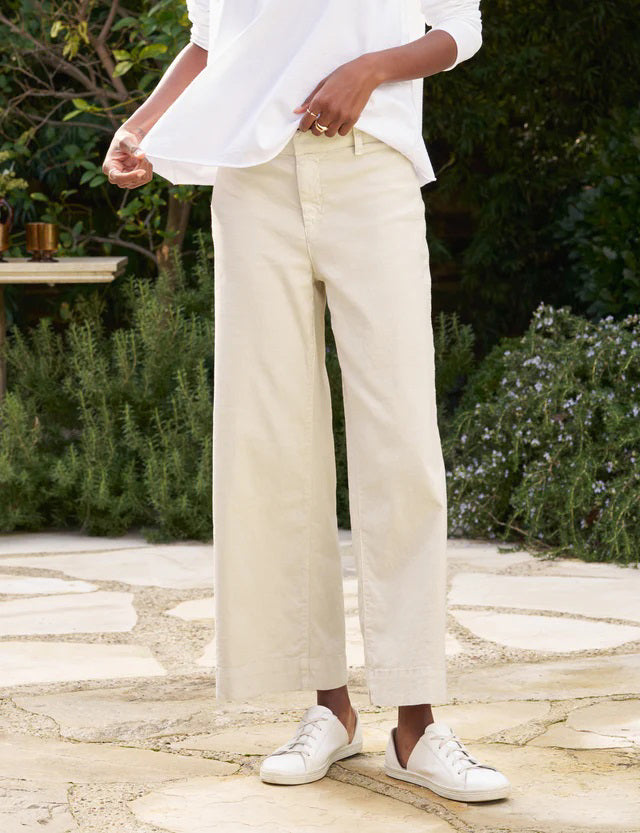 FRANK AND EILEEN - WEXFORD WIDE LEG LINEN PANT IN CEMENT