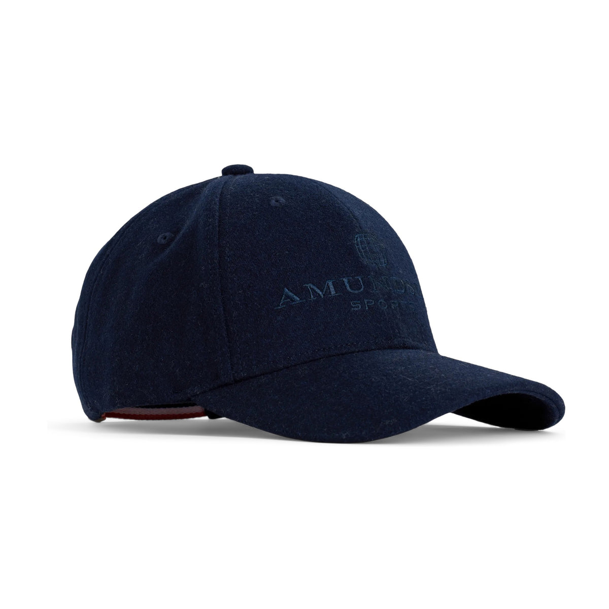 The AMUNDSEN SPORTS - WOOL CAP is a dark brown wool cap with a curved brim, subtle front embroidery, Norwegian design touches, and an adjustable strap, shown on a white background.