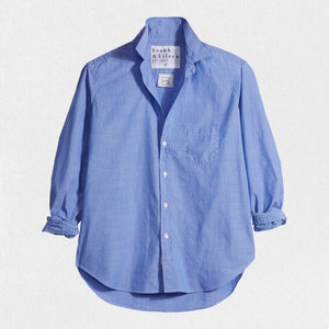 FRANK AND EILEEN - EILEEN RELXED BUTTON UP IN WASHED BLUE COTTON