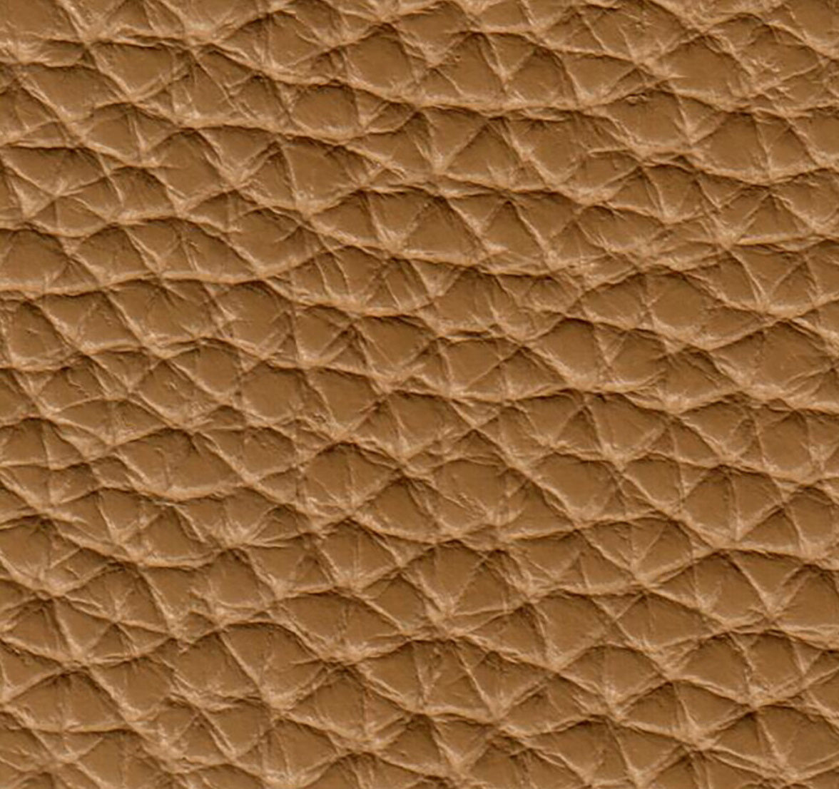 Close-up of the SEVENTY VENEZIA crossbody bag's surface, resembling premium brown pebbled leather with a rugged pattern of interconnected ridges and grooves.