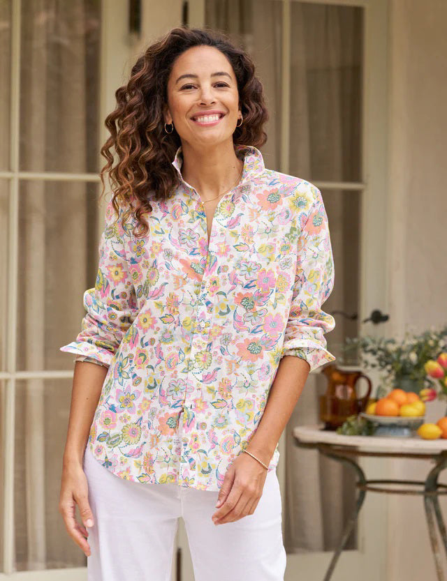 FRANK AND EILEEN - EILEEN RELAXED BUTTON UP IN MUTLI COLOR FLORAL