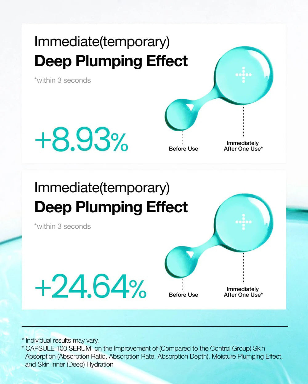 A 30 ml turquoise bottle of GLOWISS ANUA - HYALURONIC ACID CAPSULE 100 SERUM with a dropper cap on a white background. Silver details highlight its formula, designed to enhance hydration and maintain a moisture barrier for luminous skin, featuring hyaluronic acid and pore care benefits.