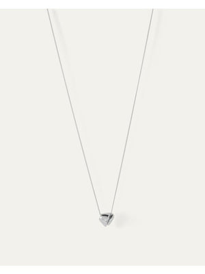 The JENNY BIRD RIO Pendant Necklace features a silver chain with a small triangular pendant and a high-polish finish, set against a plain white backdrop.