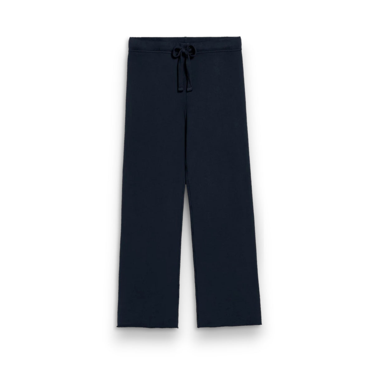FRANK &amp; EILEEN&#39;s CATHERINE 29&quot; Full Length Sweatpant in British Royal Navy features a high-rise, wide-leg silhouette, elastic waistband with drawstring, and garment-dyed finish for a rich look. Shown flat on a white background.