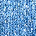 Close-up image of the ANNECLAIRE - Mock Turtleneck Heathered Cotton and Wool Sweater, showcasing its high-quality knit by ANNECLAIRE with detailed interwoven yarns and a textured pattern. The knitting technique creates an elegant, soft, and cozy look, with the yarn strands intertwined to form a uniform, slightly bulky surface.