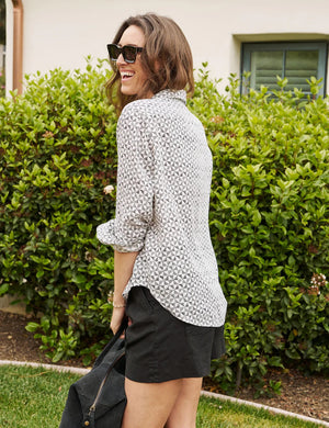 FRANK AND EILEEN - EILEEN RELAXED BUTTON UP IN DOTTED BLACK