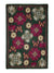 The FRANCO FERRARI - NYMPHAEA WOOL SCARF by FRANCO FERRARI is a long, rectangular scarf crafted in Italy. It features a green background adorned with large red, white, and beige Nymphaea print flowers and leaves. The edges have a slightly fringed finish and are bordered with horizontal red stripes that complement the floral design.