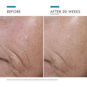 Image showing instructions for applying the SKINCEUTICALS - CE FERULIC serum in two steps:

Step 1: "In the morning after cleansing, dispense 4-5 drops of SKINCEUTICALS - CE FERULIC into clean hands." (Photo of a person dropping serum onto their hand.)
Step 2: "Gently press SKINCEUTICALS - CE FERULIC into the skin on your face, neck, and décolletage. Follow with any other skincare products and sunscreen for environmental protection.