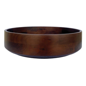 Presenting the ACACIA SERVING BOWL by CREATIVE COOP, a round serving bowl crafted from Acacia Wood with a smooth walnut finish and rich brown hue. This elegantly designed bowl boasts a consistent grain pattern and a slightly tapered base, perfect for any setting. Available for in-store pickup.