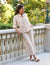 The FRANK & EILEEN Eileen Relaxed Button Up in Ashed Linen Sand features rolled-up sleeves, a relaxed fit, single chest pocket, and visible label inside the collar against a white background.