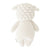 Introducing the CUDDLE + KIND - HANDMADE BABY LAMB by CUDDLE & KIND. This delightful knitted stuffed toy is crafted from 100% cotton yarn and features a white, wool-like texture. It has adorable black eyes, a smiling mouth, and small round ears. The toy’s body boasts a simple design with a smooth and plush finish. Perfect as one of your fair trade baby gifts!