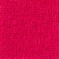 Close-up of a white, textured knit fabric. The image showcases the intricate and uniform stitches of the 2ply, 9gg knit used in the KINROSS CASHMERE - TEXTURED SLOUCHY FUNNEL NECK SWEATER by KINROSS, hinting at a soft cashmere material. The plain and undisturbed background emphasizes the textile's pristine appearance.