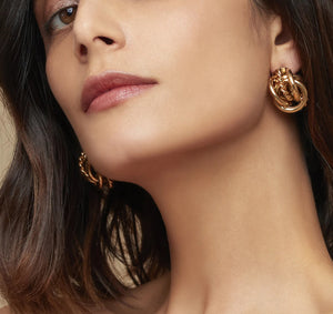 A pair of GAS BIJOUX gold-plated LILOU earrings featuring a twisted rope design.