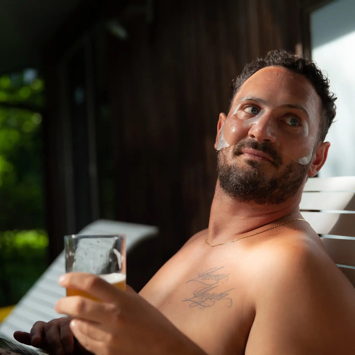 Two upright black boxes of JAXON LANE - BRO MASK HYDROGEL FACE SHEET MASK PACK OF 4 for all skin types. Award badges from Men&#39;s Health and Brides are visible in the top right corner.