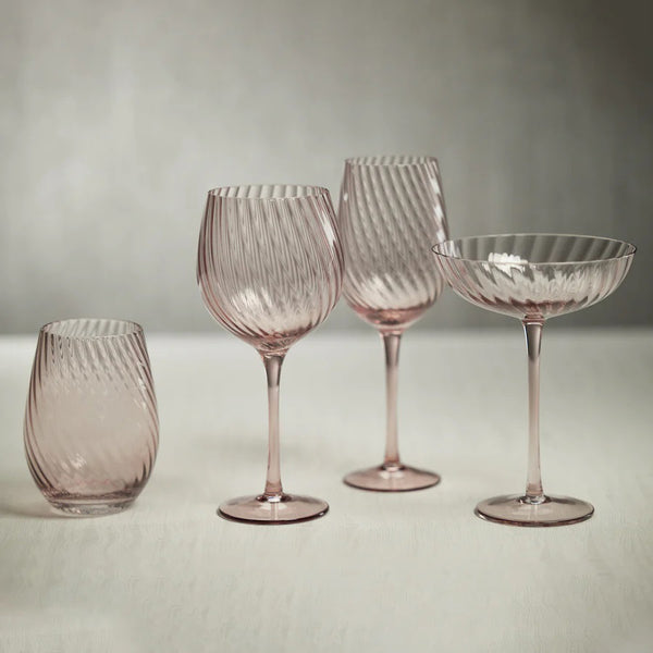 Symphony swirl optic pattern drinking glasses set of 8, vintage