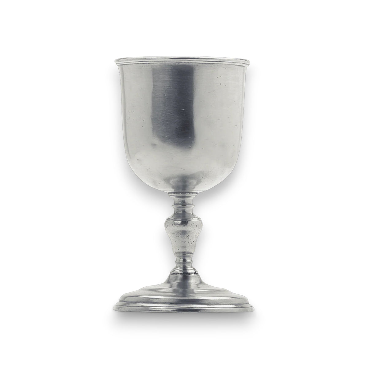 The MATCH - PEWTER CHALICE from MATCH features a smooth, rounded cup, short stem, and wide circular base, displayed against a white background.