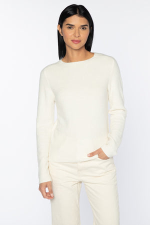 KINROSS CASHMERE - STETCH BOUCLE CREW SWEATER