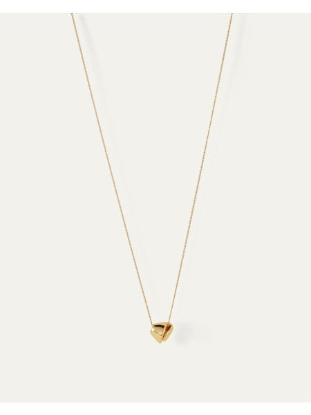 The JENNY BIRD RIO Pendant Necklace features a silver chain with a small triangular pendant and a high-polish finish, set against a plain white backdrop.